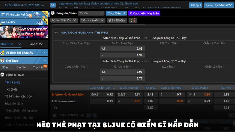 Kèo thẻ phạt tại 8live có điểm gì hấp dẫn
